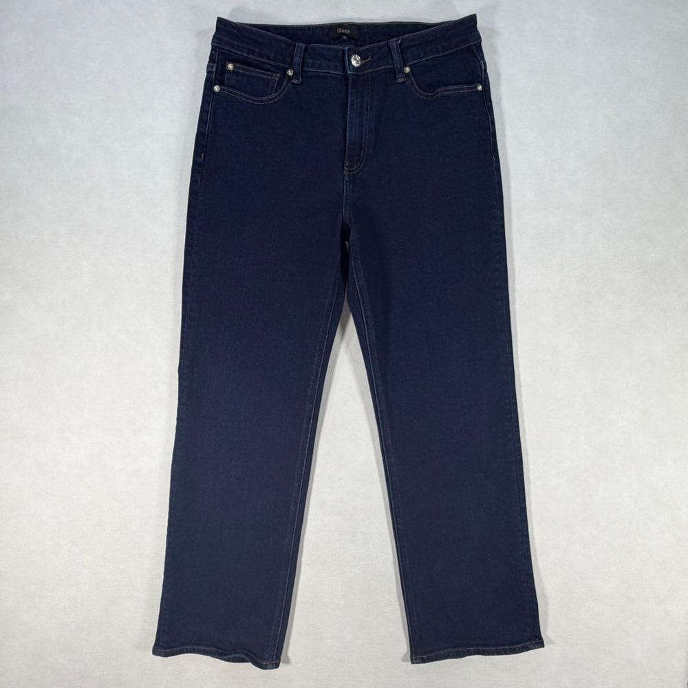 Quince Jeans Womens Size 31 Dark Indigo Straight Leg High Rise Organic‎ Cotton